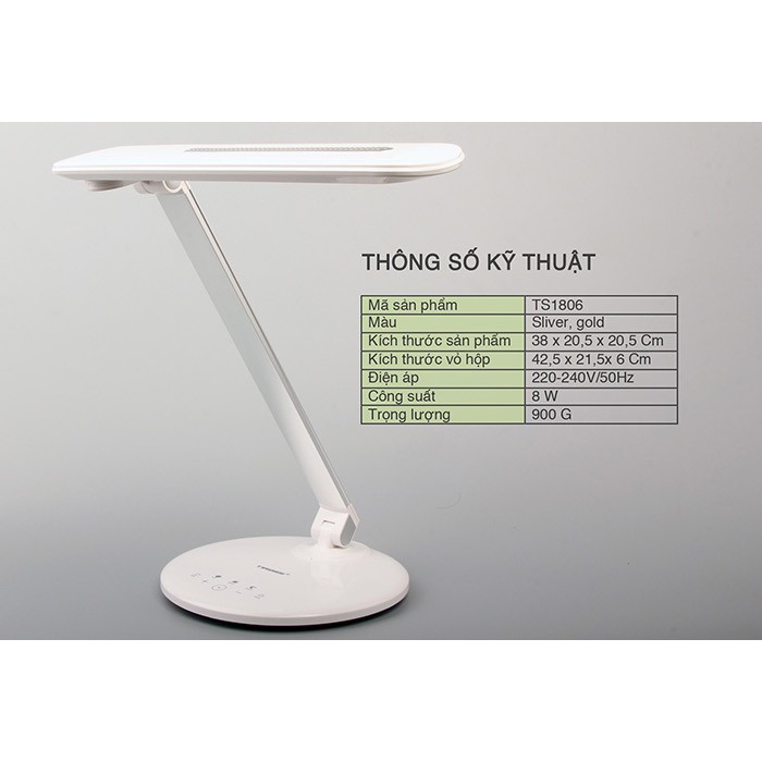 Đèn Bàn LED Chống Cận Tiross TS1806 – 8W – Hàng Chính Hãng