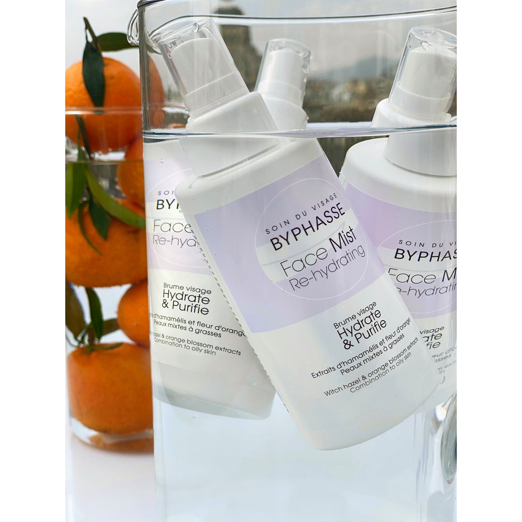 Xịt khoáng Byphasse 150ml cấp nước mọi loại da (Gồm màu tím+màu xanh)