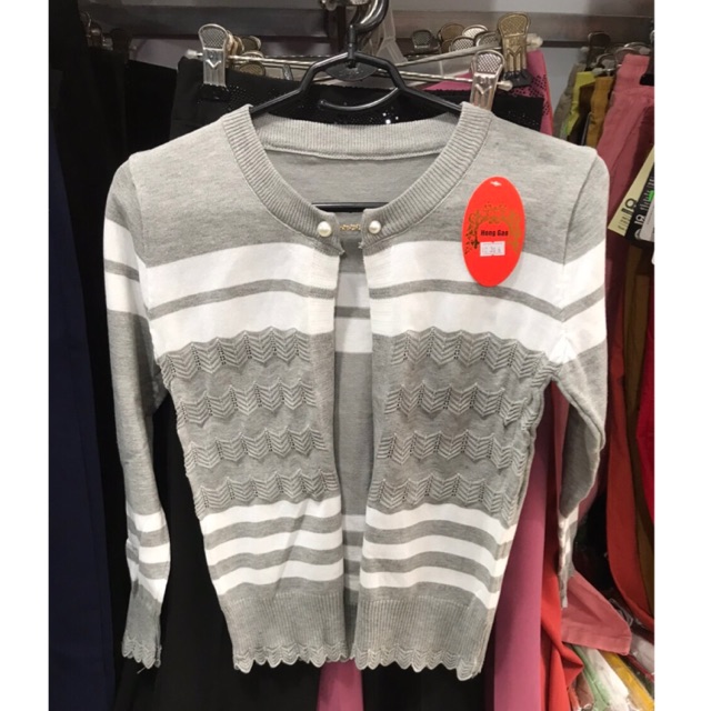 Áo khoác thun len giao mẫu sọc ngẫu nhiên