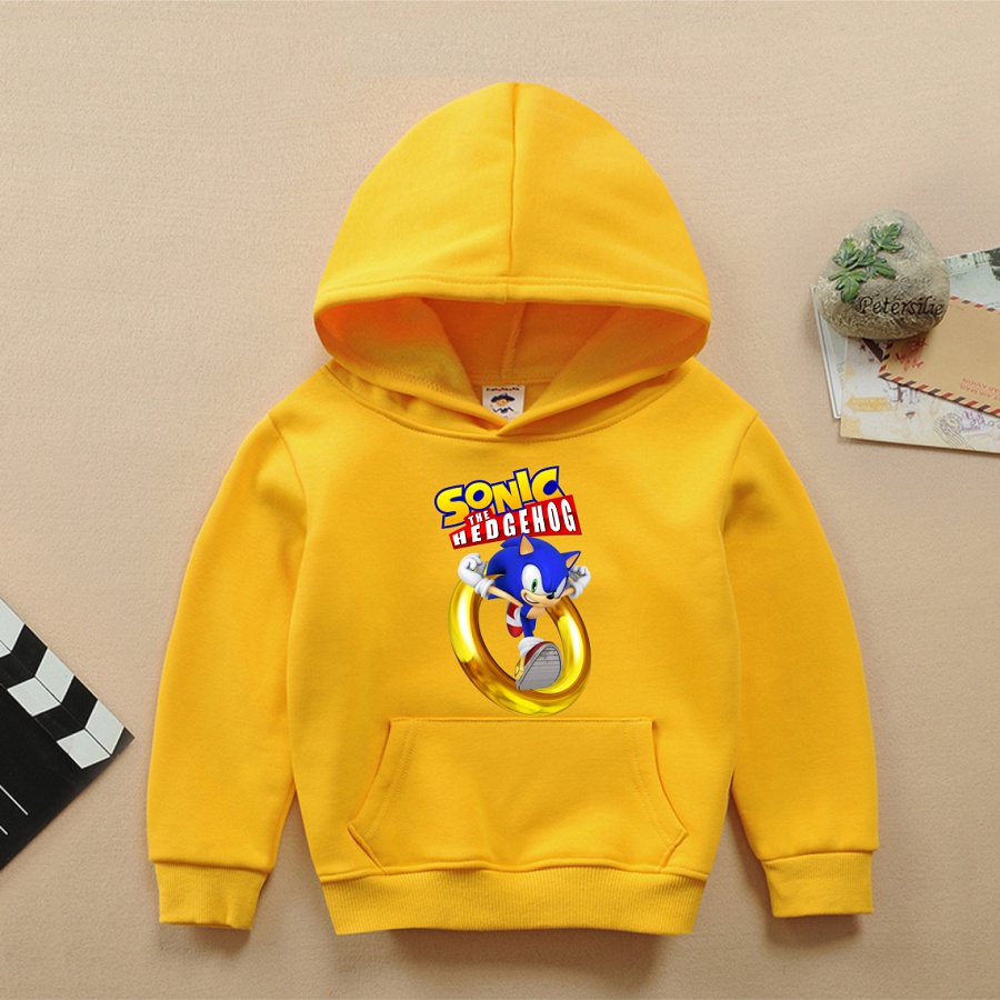 Áo khoác hoodie nhím xanh sonic màu vàng đủ size cho bé trai bé gái