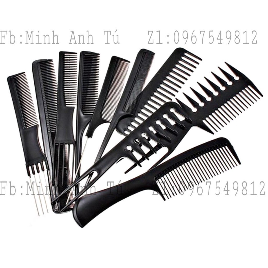Sét Lược Tạo Kiểu Tóc Bộ 10 Chiếc Các Loại [Chính Hãng]