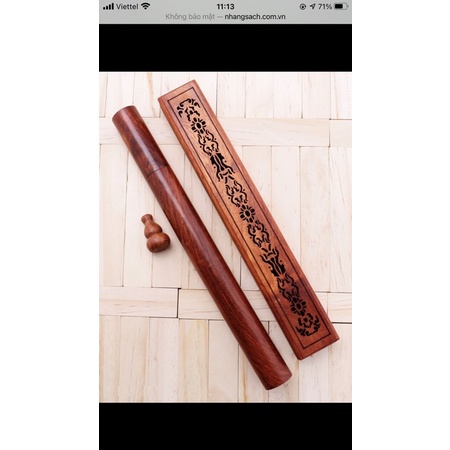 Combo Ống Trầm Hương Không Tăm Và Hộp Xông Trầm Có Vải Chống Cháy Từ Gỗ Hương Nguyên Khối