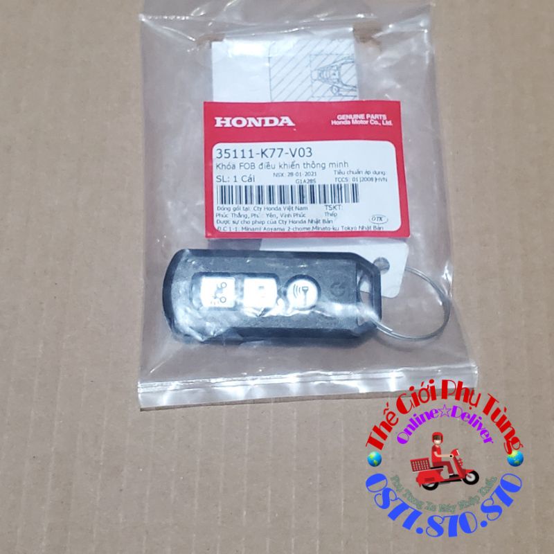REMOTE K77 - FOB CHÌA KHÓA SMARTKEY SH VIỆT 2017-2019, SH MODE 2017-2019 ZIN MỚI