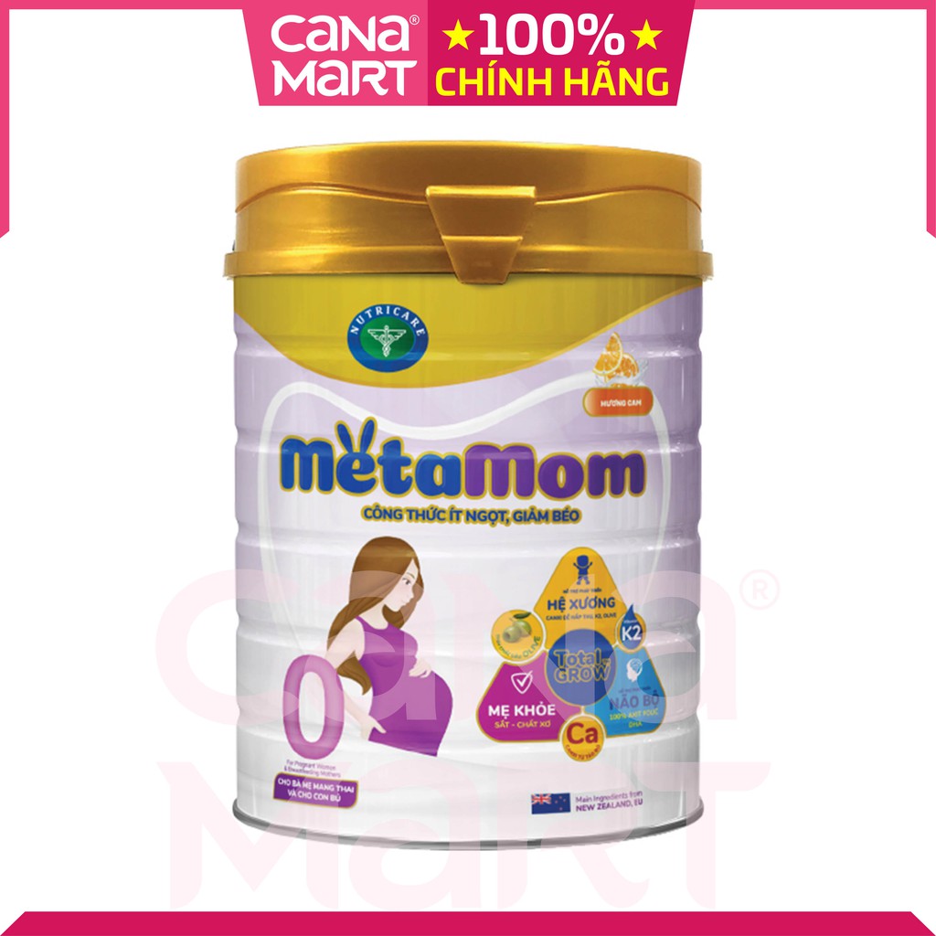 Sữa bột Nutricare MetaMom (400g) cho phụ nữ mang thai và cho con bú (hương cam, vani, socola)