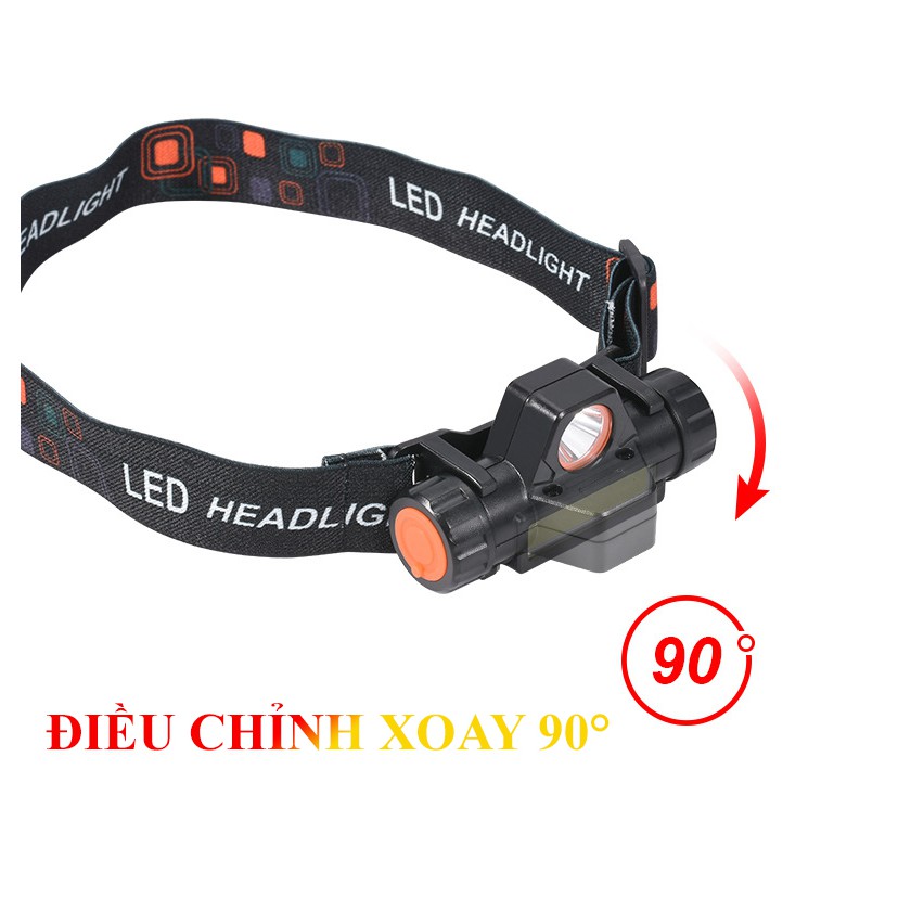 Đèn Đội Đầu Mini Siêu Sáng Q5, Đèn Pin Đội Đầu Mini Siêu Sáng Kèm Pin + Sạc