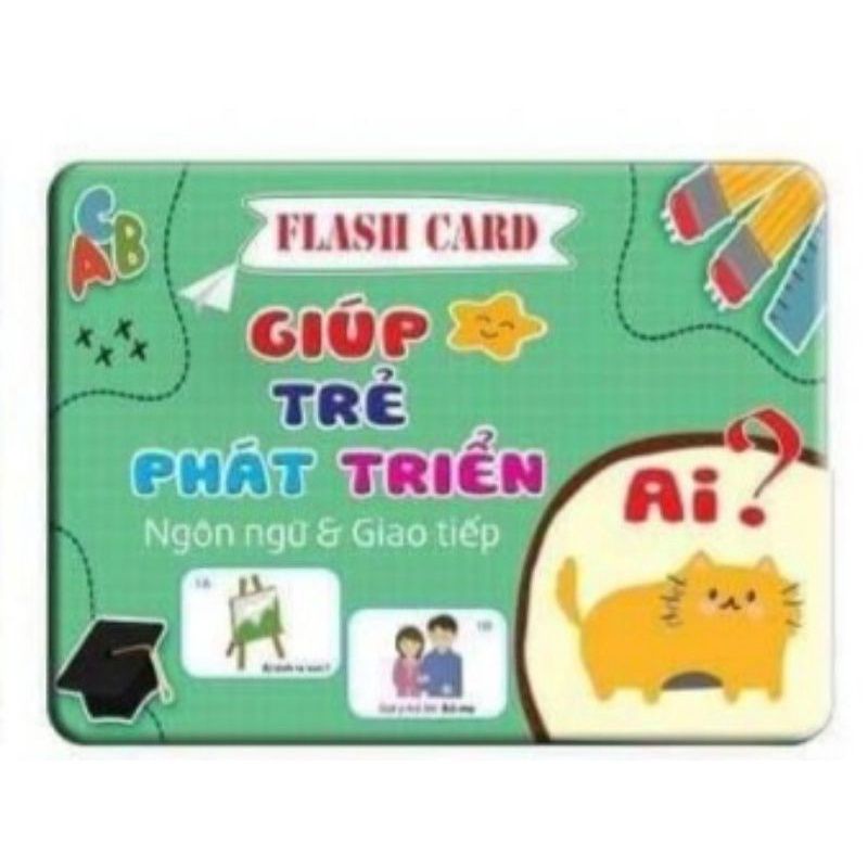 Bộ thẻ flashcard phát triển ngôn ngữ, tư duy 5 chủ đề size to 16cm
