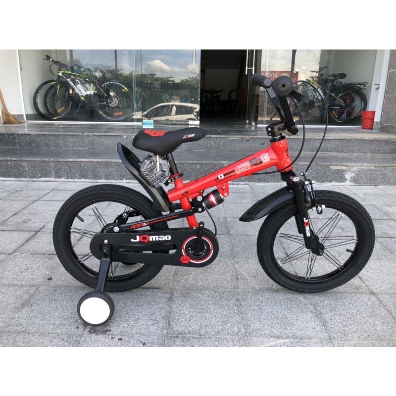 Xe đạp trẻ em JQM13 size 16inch dành cho trẻ từ 4 đến 8 tuổi có chân chống phụ và giảm sóc giữa