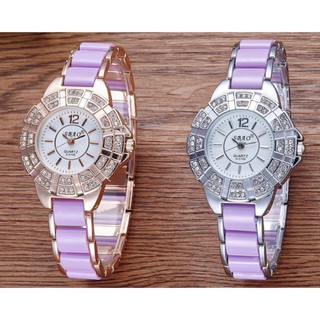 Đồng hồ thời trang nữ đính đá phă lê sang trọng đẳng cấp Quartz F172 (Tím-Hồng)