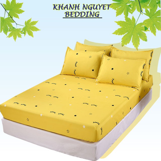 Bộ ga gối chun vỏ gối poly cotton K'home đủ cỡ nệm | BigBuy360 - bigbuy360.vn