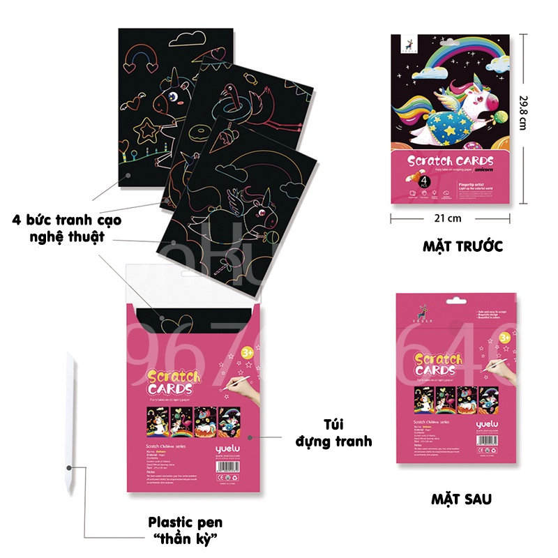 Tranh cào nghệ thuật độc đáo cho bé - SCRATCH ART CARDS