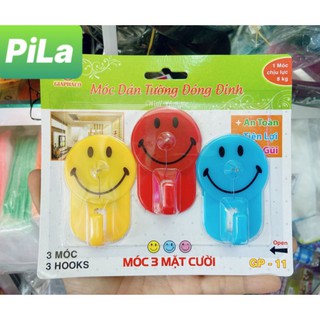 Combo 3 Móc Dán Tường Mặt Cười Có Đinh Trợ Lực