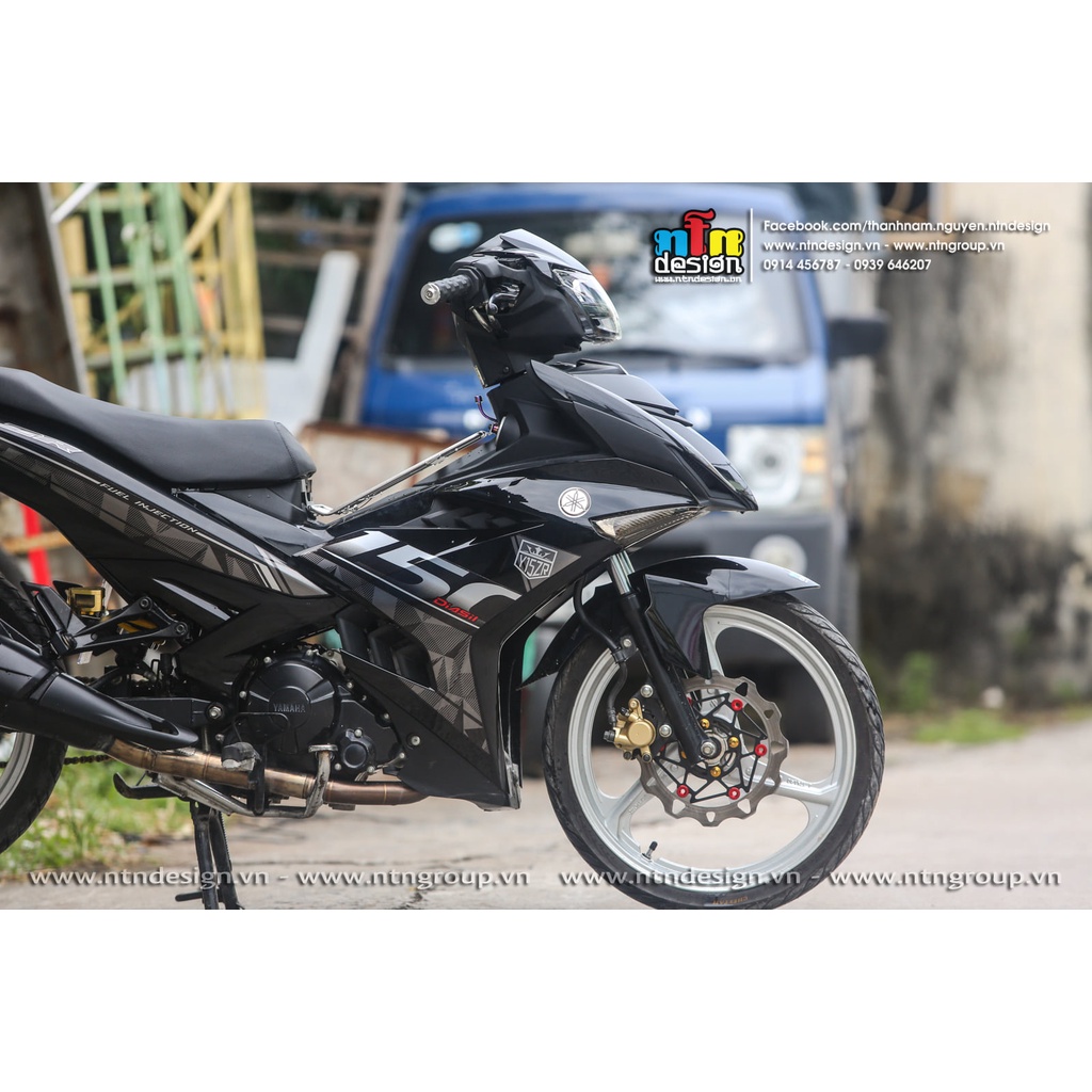 Tem Rời Dán Xe Exciter 150 Mẫu Y15ZR Xám Đen Cực Chất, Hàng 3 Lớp Chất Lượng Cao