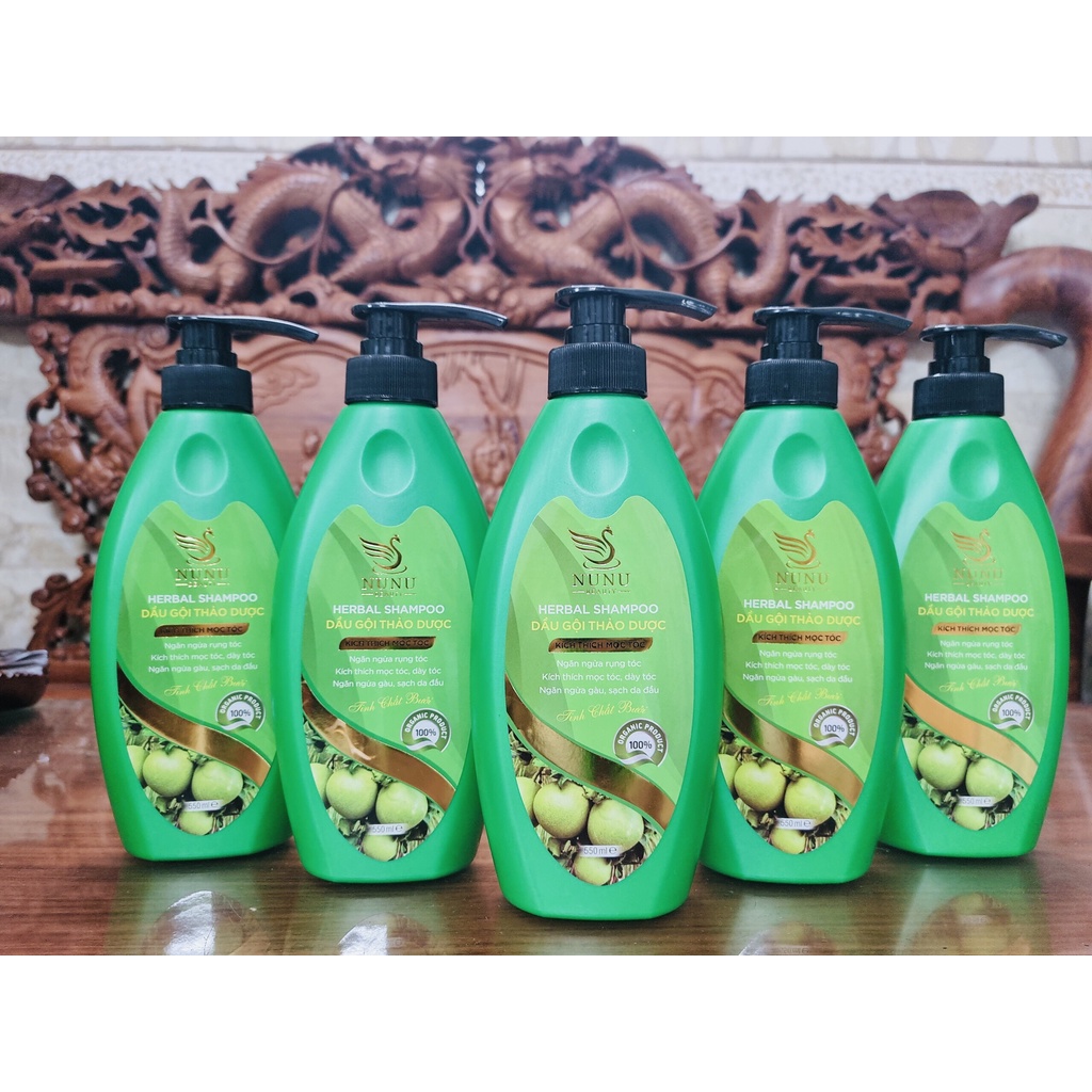 Dầu gội đầu thảo dược NUNU. Tinh chất bưởi kích thích mọc tóc