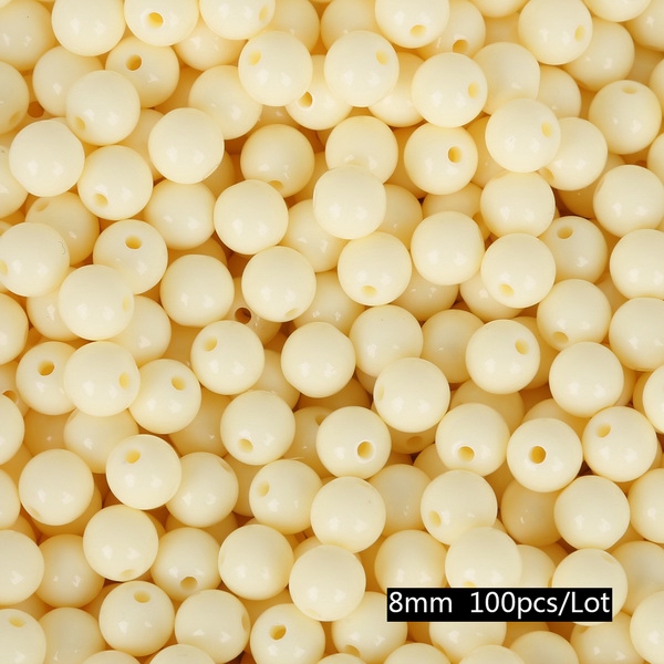 100 hạt cườm acrylic tròn nhiều màu 8mm làm trang sức/vòng tay/vòng cổ DIY quà tặng cho nam nữ