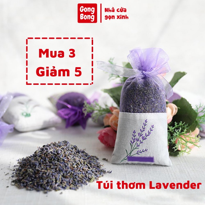 Túi thơm hoa oải hương lavender khô treo tủ quần áo oto phòng ngủ gói thảo mộc thơm tự nhiên