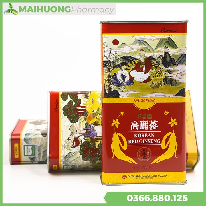 Hồng Sâm Củ Khô Hàn Quốc Daedong hộp 75 gram - Korean Red Ginseng