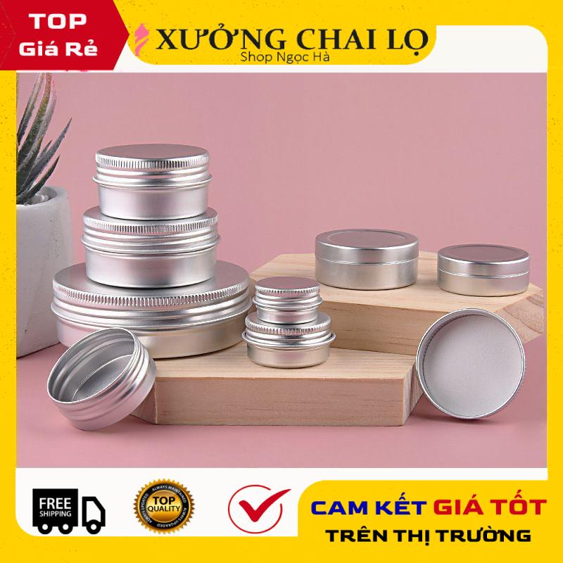 Hộp nhôm 20g,50g,100g vặn đáy đựng son môi, sáp ong , phụ kiện du lịch