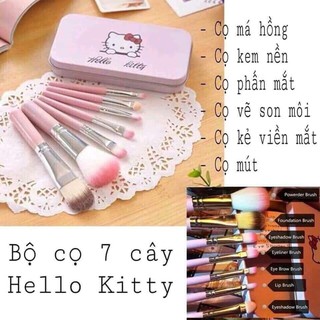 Bộ Cọ Hello Kitty 7 Cây Hộp Thiếc