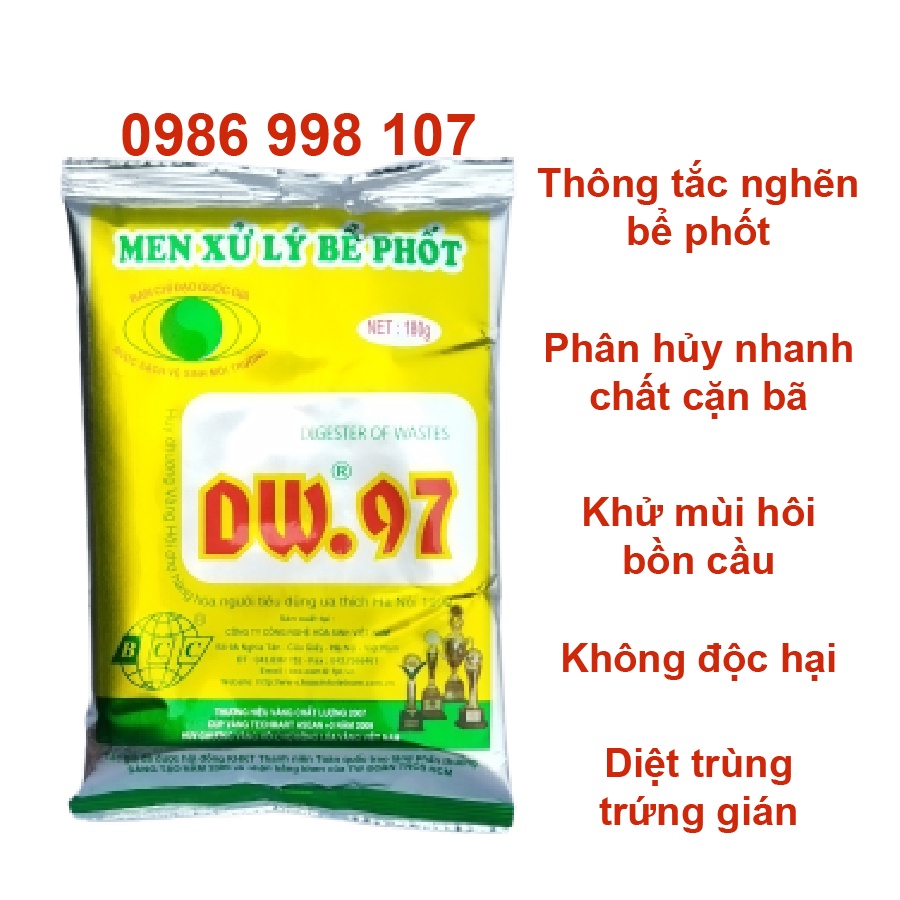 Men Xử Lý Bể Phốt DW 97 - Bột Thông Bồn Cầu -  Khử Mùi Hôi - Phòng Tắc Nghẽn - Làm Tiêu Phân