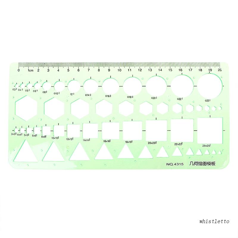 Thước Nhựa Hình Học / Vuông / Lục Giác Hỗ Trợ Vẽ Hình Tam Giác