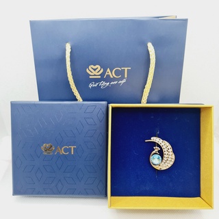 Cài áo công gắn đá xanh - quà tặng vợ, quà tặng bạn gái, quà 20/10, quà 8/3, quà valentine, quà giáng sinh