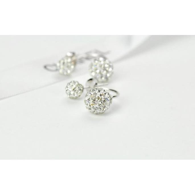 Đôi khuyên tai tròn đính đá thời trang Hàn Quốc i06