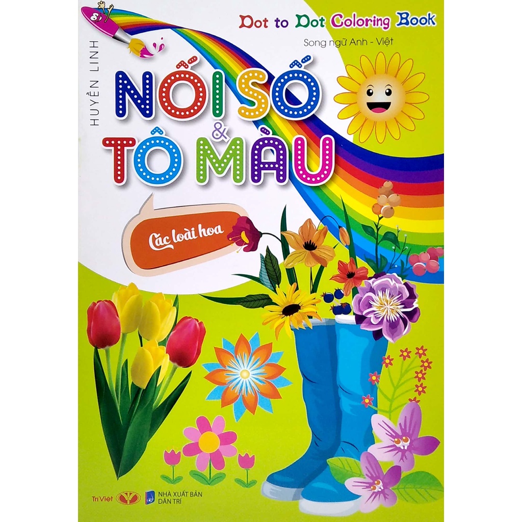 Sách Dot To Dot Coloring Book - Nối Số &amp; Tô Màu - Các Loài Hoa