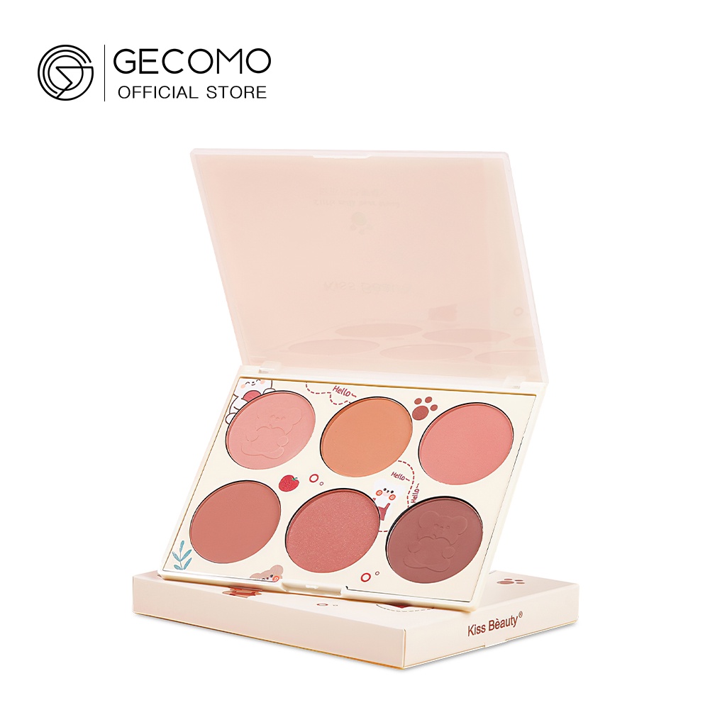 KISS BEAUTY Bảng phấn má hồng GECOMO 6 màu sắc tự nhiên chống thấm nước dễ tẩy trang | BigBuy360 - bigbuy360.vn