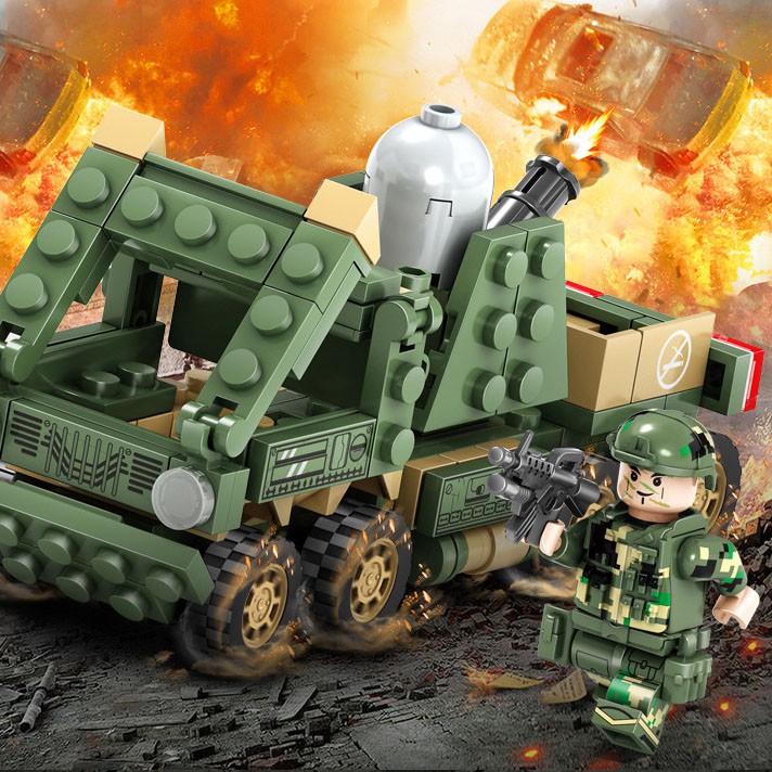 Bộ đồ chơi lắp ráp bằng nhựa hình xe tăng tên lửa KAZI mới nhất 2021