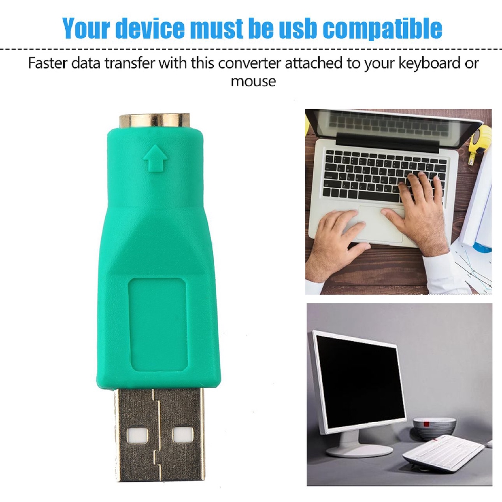 E USB Male To PS2 Female Adapter Converter for Computer PC Keyboard Mouse