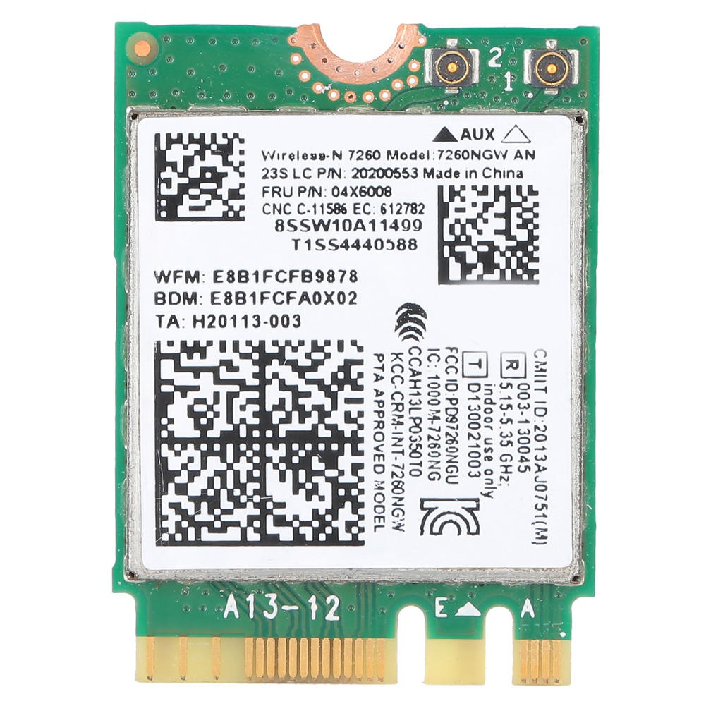 Card Mạng 7260ngw An 2.4g / 5g 300mbps Wifi + Bluetooth 4.0 Ngff M.2 Dành Cho Lenovo Thinkpad X240 X230S T440S T431