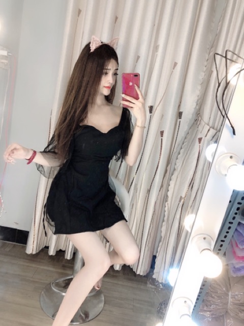 Đầm xòe phối lưới kèm quần chất sịn -hàng cao cấp | BigBuy360 - bigbuy360.vn