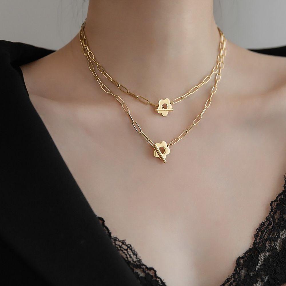 Vòng cổ Hợp Kim Mặt Hoa Rỗng Phong Cách Bohemian Hàn Quốc Sáng Tạo WMES15H Dành Cho Bạn Nữ