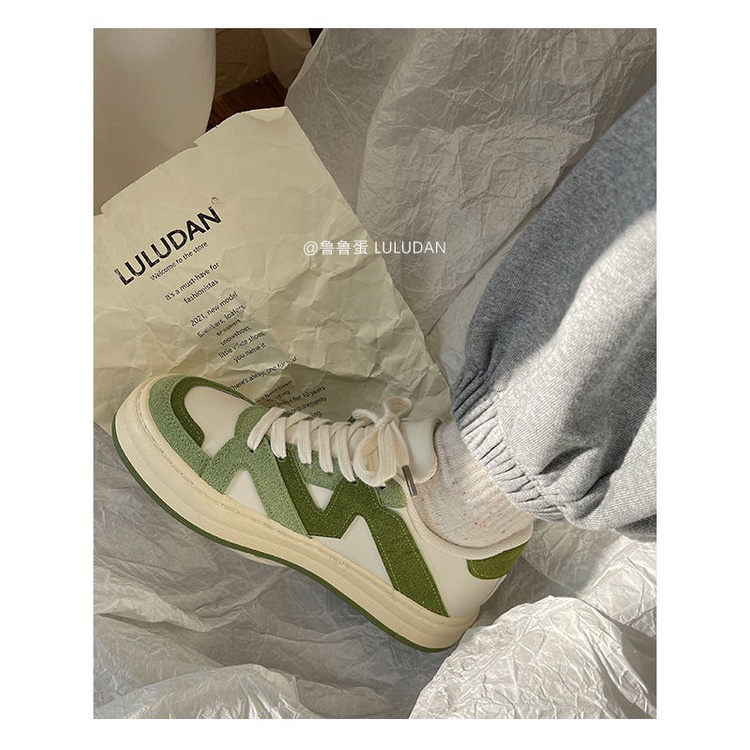 Giày Thể Thao Màu Trắng Xanh Lá Phong Cách Thời Trang Dành Cho Nữ