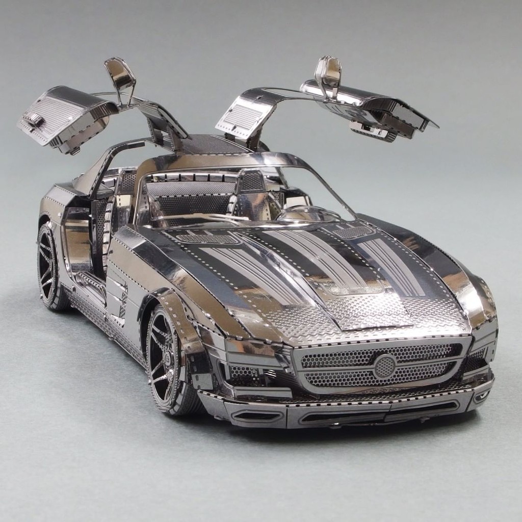 Mô Hình 3D Kim Loại Lắp Ráp Siêu xe Mercedes Benz SLS AMG GT - Chưa Lắp