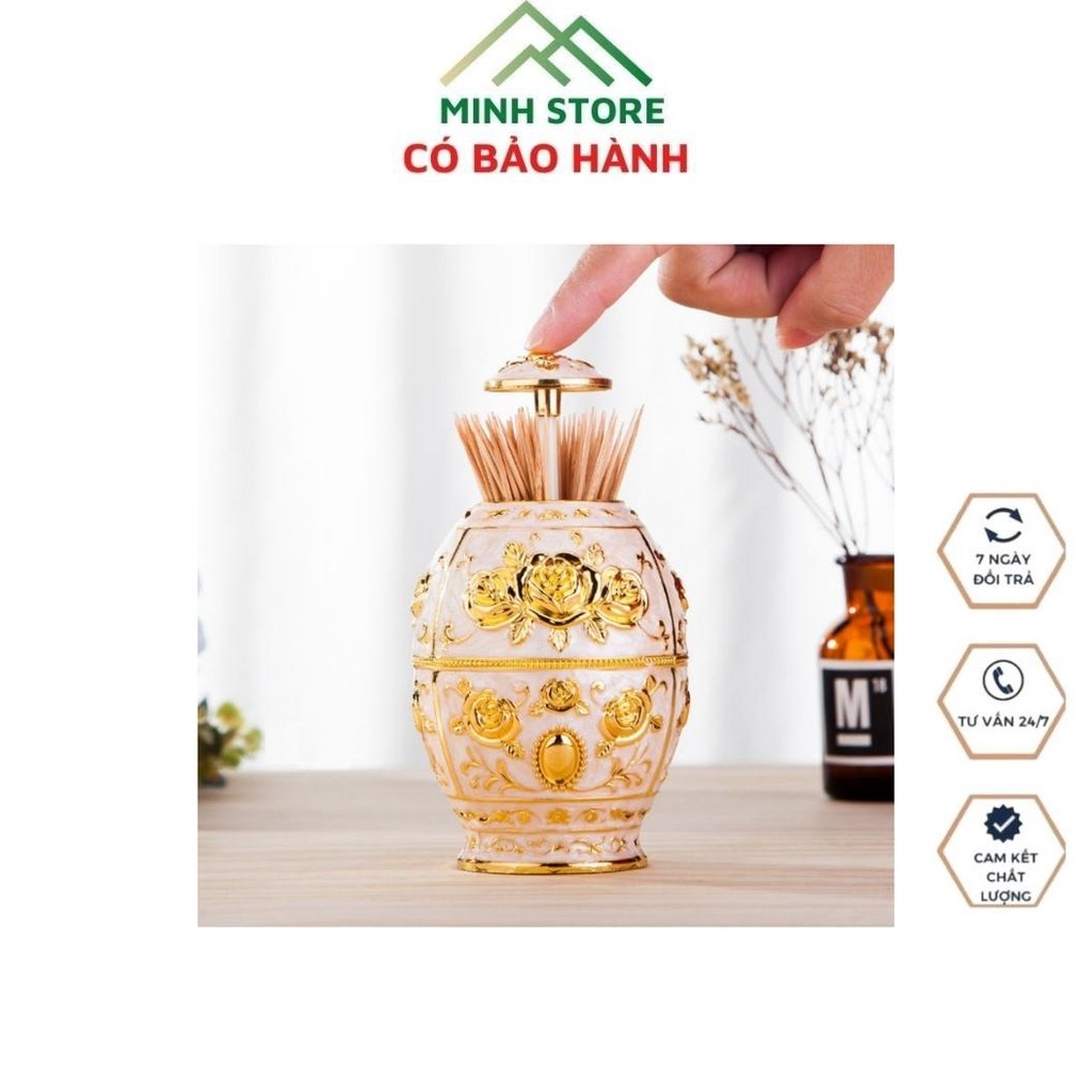 Lọ Đựng Tăm Hoàng Gia Hàng Cao Cấp Nắp Bật