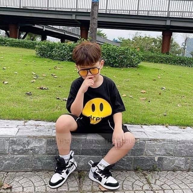 Bộ cộc tay bé trai, bộ quần áo chất cotton Drew cho bé