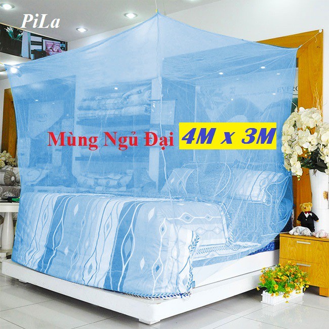 Mùng Ngủ ĐẠI Lưới Một Màu Cao Cấp 4M X 3M