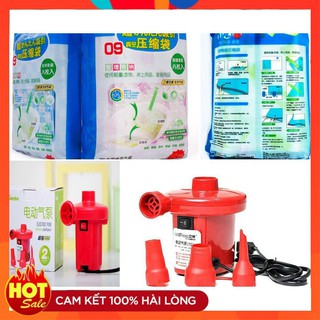 Sét 8 túi hút chân không kèm bơm điện Wenbo cất chăn màn quần áo
