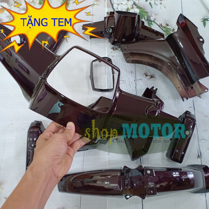 Bộ vỏ nhựa xe Dream II màu Tím Nho  Dàn áo xe Dream II màu tím nho nhựa ABS cao cấp - B533
