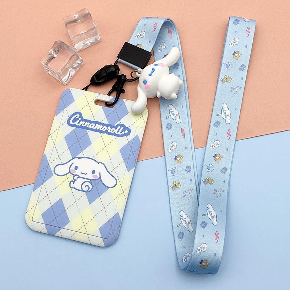 Ốp Điện Thoại + Dây Đeo Cổ + Móc Khóa + Thẻ Hình Kuromi Melody Cinnamoroll Purin Cho Học Sinh