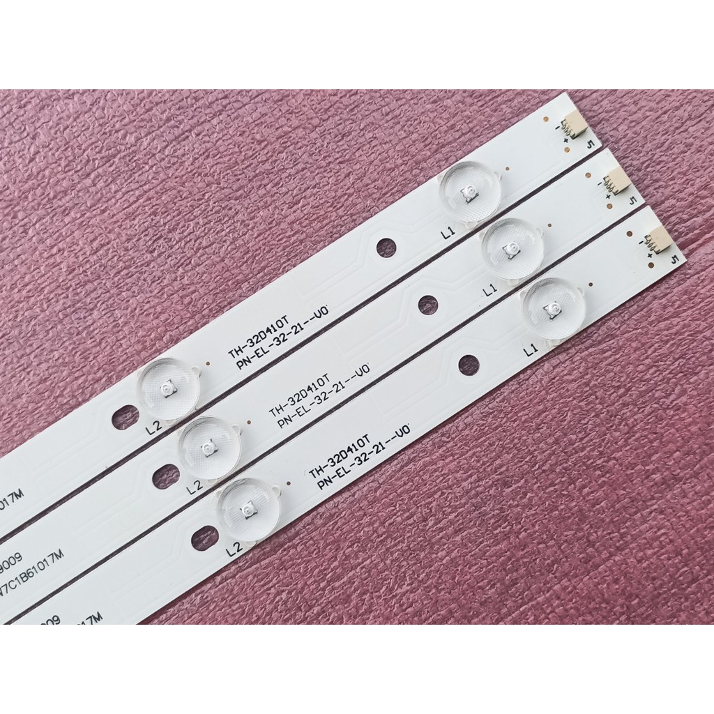 LED TIVI PANASONIC 32D410T 32A400V 32FS500B 32DS500 VÀ CÁC ĐỜI KHÁC. MỚI 100% BỘ 3 THANH, MỖI THANH 7 BÓNG 3V DÀI 60,9cm