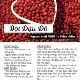 [FREESHIP 99K] 1KG BỘT ĐẬU ĐỎ TẮM TRẮNG ĐẮP MẶT