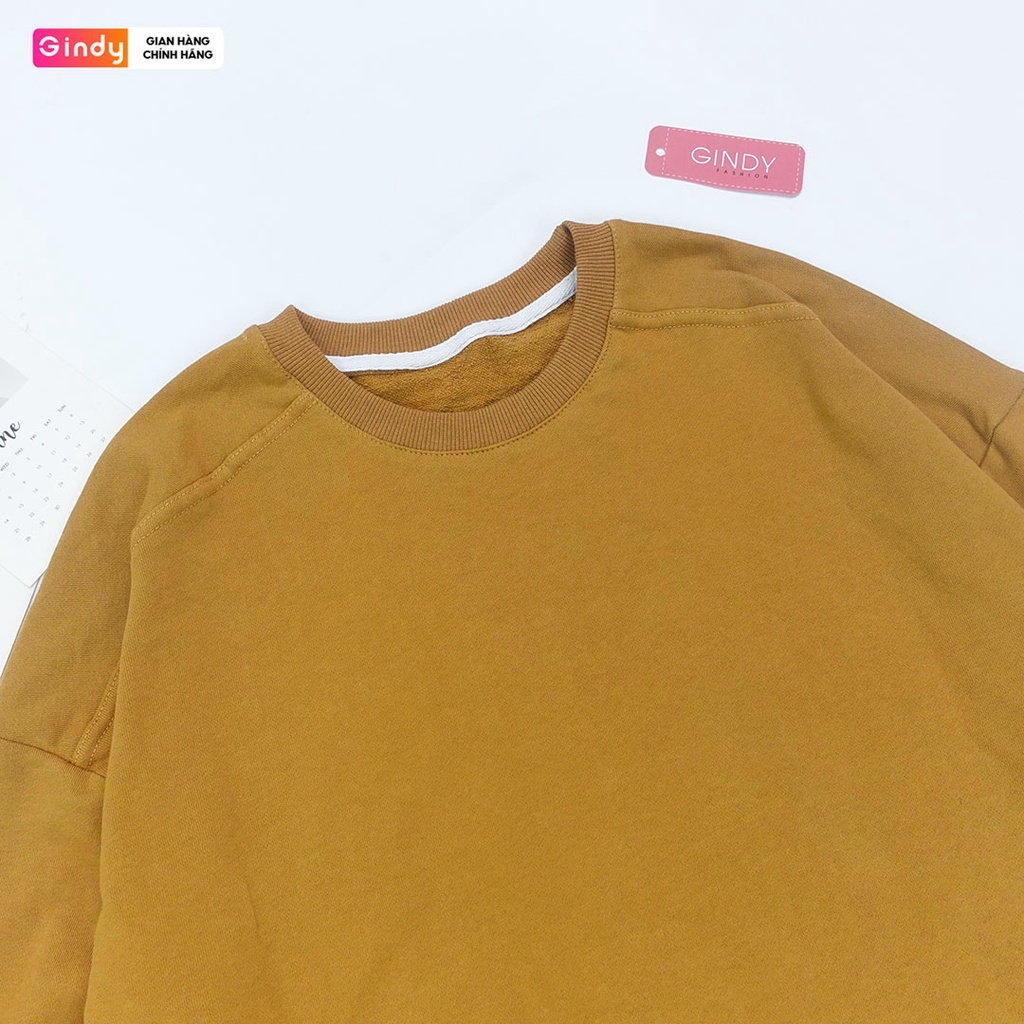 Áo nỉ sweater dài tay GINDY trơn basic form rộng đơn giản dễ phối đồ thời trang thu đông AMN005 | BigBuy360 - bigbuy360.vn