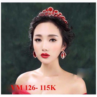 vương miện đỏ đính đá pha lê vm 126