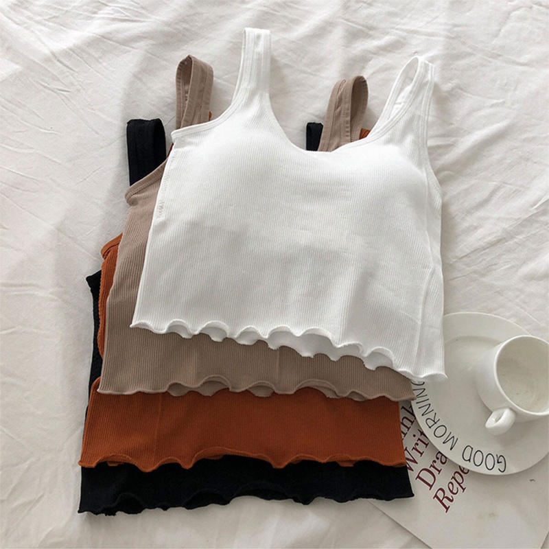 Áo Hai Dây Dệt Kim Cổ Chữ V Có Đệm Ngực Cho Nữ