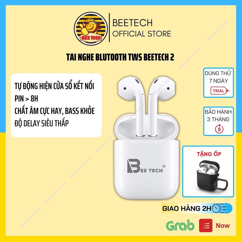 Tai Nghe Bluetooth TWS BEETECH 2, Tai phone không dây kết nối cho mọi điện thoại