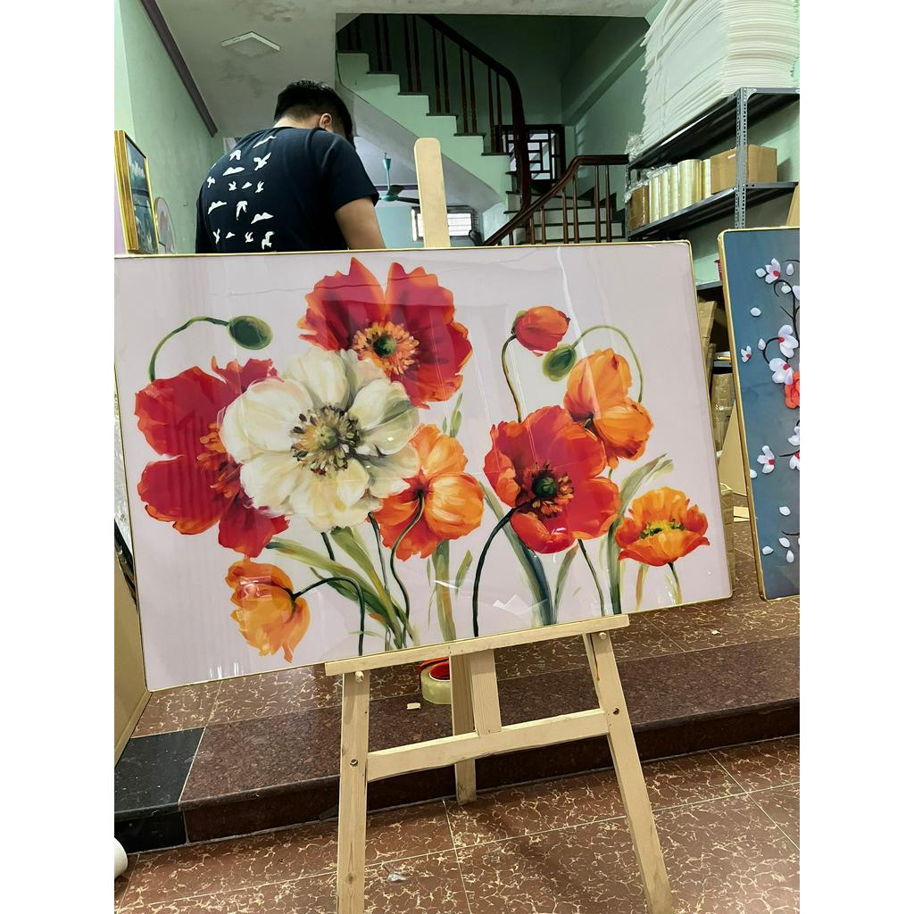 D1 Tranh Treo Tường Hoa Vintage Cúc Mẫu đơn Hồng Ly Decor Phòng Ngủ/ Phòng Khách Phong Cảnh Họa tiết sơn dầu