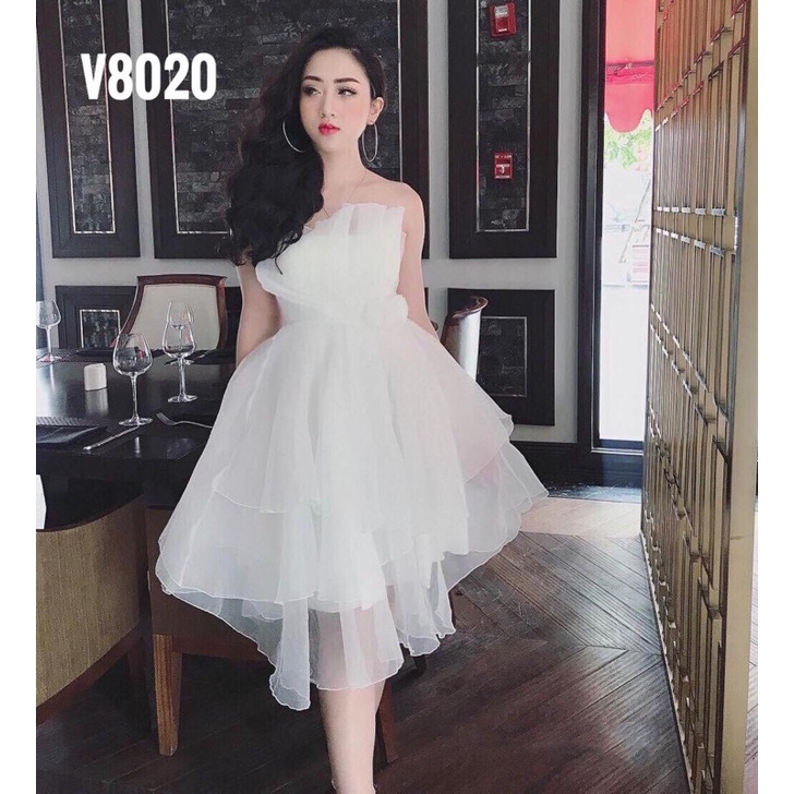 [ẢNH THẬT] V213 VÁY ĐẦM TRẮNG DỰ TIỆC, DẠ HỘI KỶ YẾU PROM, VÁY CÔNG CHÚA TIỂU THƯ, ĐẦM THIẾT KẾ CÚP NGỰC ĐI TIỆC CƯỚI