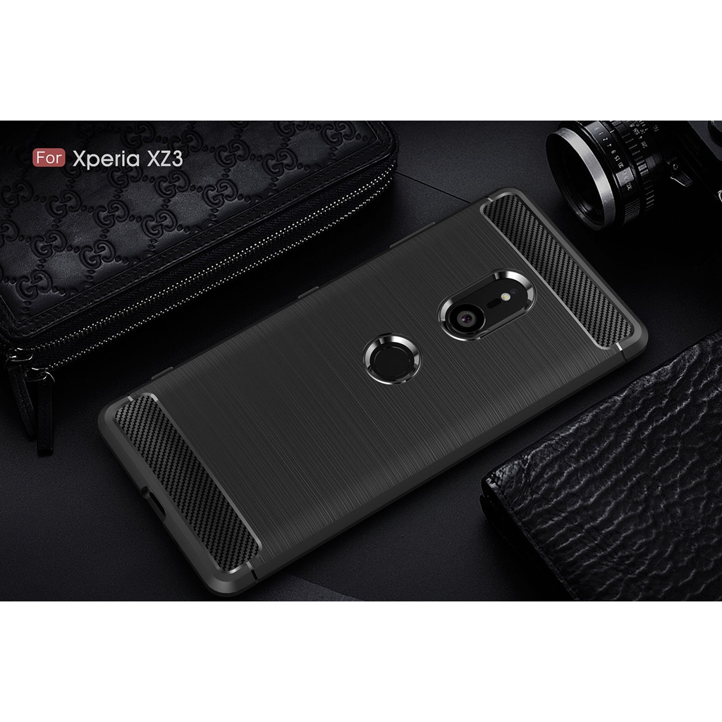 Ốp điện thoại vân sợi carbon chống sốc cho Sony Xperia XZ3 XZ1 XZ2 Premium XZ2 Compact XZ1